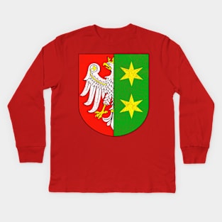 Lubusz Voivodeship / Retro Style Faded Flag Design Kids Long Sleeve T-Shirt